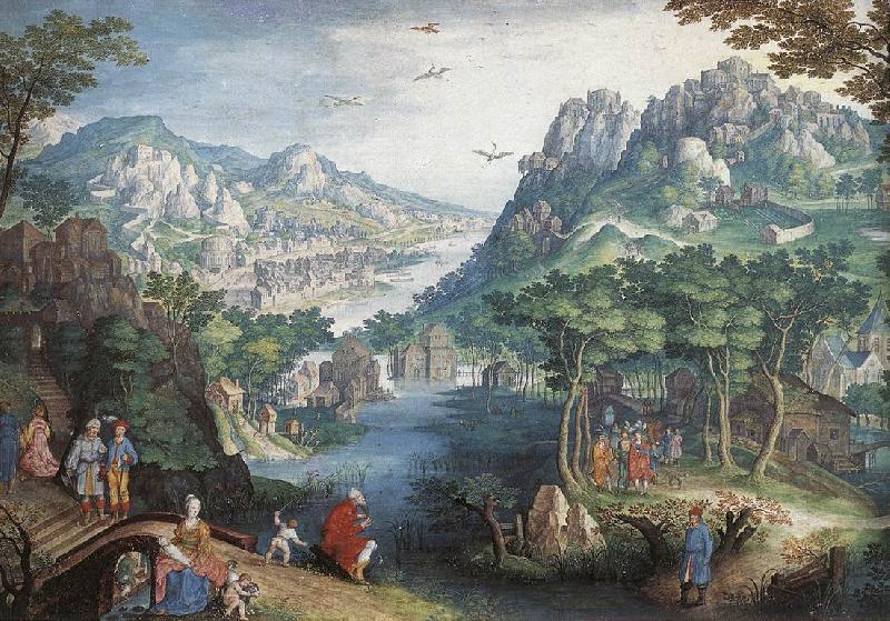 CONINXLOO, Gillis van Mountain Landscape with River Valley and the Prophet Hosea dsg china oil painting image